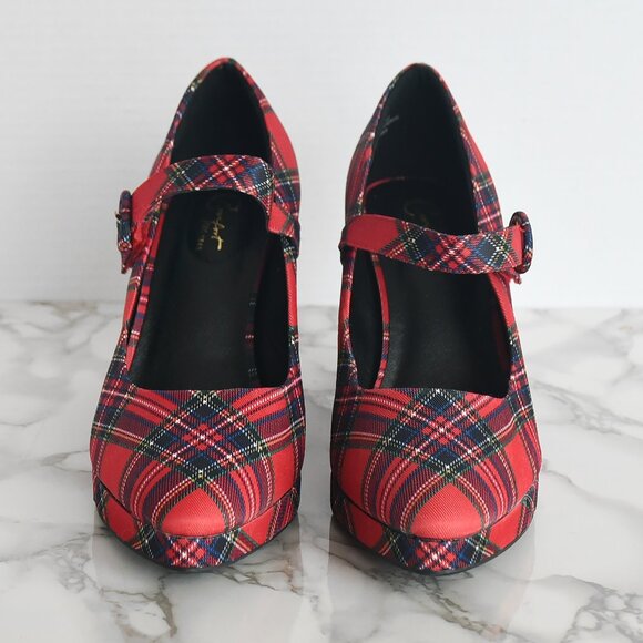 CComfort est 1946 Tartan Christmas Red Plaid Pumps Heels Size 11 M - Picture 3 of 8